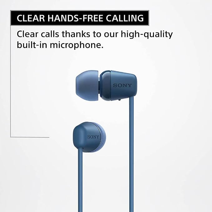 Sony WI-C100 Wireless in-Ear Bluetooth Headphones with Built-in Mic, White | Up to 25 Hrs of Battery, Clear Hands-Free Calling, Easy Button Operation, Flexible Neckband, IPX4 Water Resistant - Image 5
