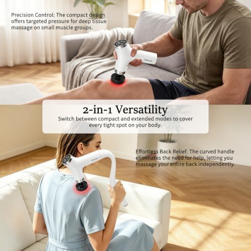 Sfozstra Heating Massage Gun: Heat Cold Therapy, Red Light, Long Handle - Image 6
