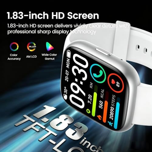 Smart Watch with Alexa Built-in, 1.83" HD Bluetooth Calling Fitness Tracker - Image 2