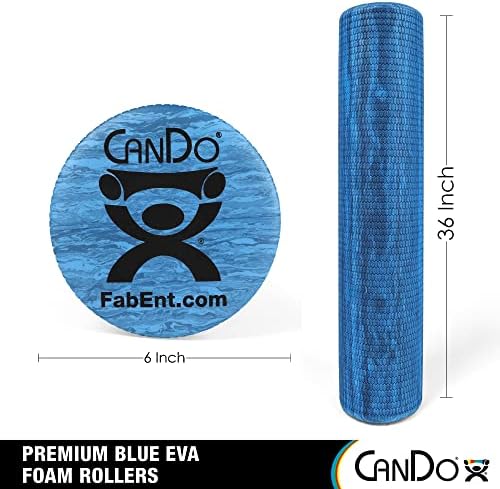 CanDo Blue Marble High Density EVA Foam Roller For Muscle Restoration, Massage Therapy, Sport Recovery, And Physical Therapy. 6" x 36", Round - Image 2