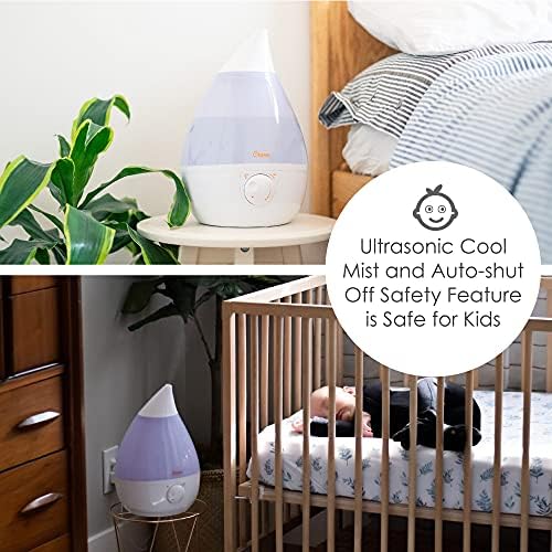 Crane Ultrasonic Cool Mist Humidifier for Bedroom, Baby Nursery, Kids Room, Plants, or Office, Large 1 Gallon Tank, Filter Optional, White - Image 3