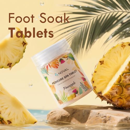 NOVAL Pedicure Spa Tablet - Fast Dissolving, Gentle & Portable Foot Soak for Softening Calluses & Hydrating Skin, Tiny Travel Size, Pineapple Scent - Image 6
