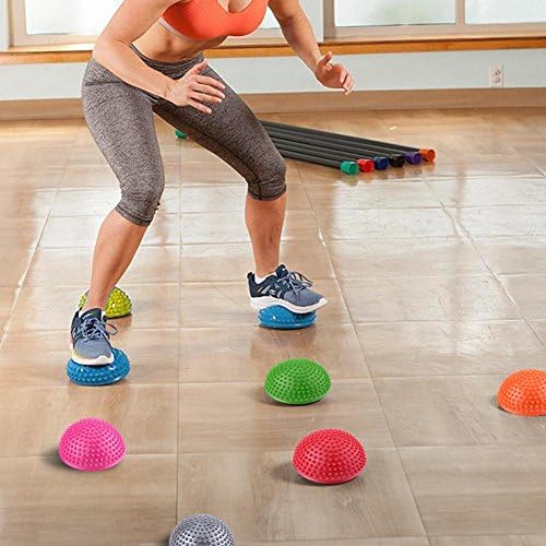 VGEBY1 PVC Semi-Circular Durian Ball Inflatable Half Yoga Balls Massage Point Fitball Exercises Trainer Fitness (Blue) - Image 7