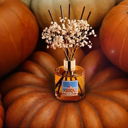 COCORRÍNA Reed Diffuser - Morton Pumpkin Harvest Reed Diffuser Set with 8 Sticks & Preserved Baby's Breath, Reed Diffuser for Home Bathroom Shelf Decor - Image 6