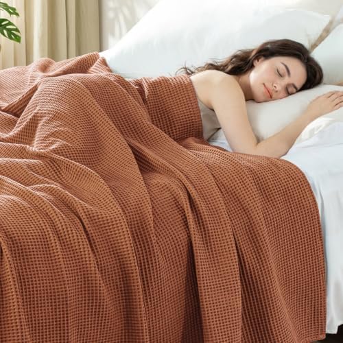 Exclusivo Mezcla 100% Cotton Breathable Waffle Blanket Queen Size, 90"x90" - Image 2