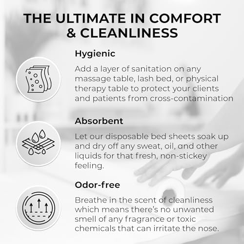 Disposable Massage Bed Cover - 60 Sheets Per Roll, Non-woven Disposable Material - Ideal for Spa, Massage Table, Tattoo, Waxing Table - No Crinkle Table Sheets - 31.5 x 71 Inches (6 Rolls) - Image 4