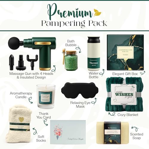 Get Well Soon Gifts for Women, Get Well Soon Gift Basket Women, Care Package for Woman with Massage Gun, After Surgery, Cancer Gifts, Sympathy Gift Basket, Feel Better, Sick Friend, Recovery, Mom - Image 2