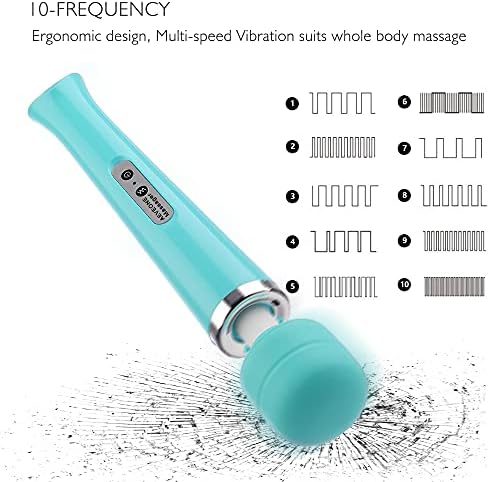 AEVEONE Wired Powerful Handheld Electric Massager with Strong 10 Modes Personal Back Massage for Sports Recovery, Muscle Aches, Relaxing Body (Light Blue) - Image 3