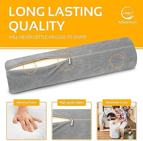 AllSett Health Firm Cervical Neck Roll Memory Foam Pillow, Bolster Pillow, Round Neck Support for Sleeping | Bolster for Bed, Legs, Back and Yoga - Image 4