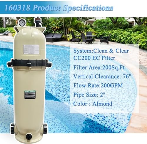 EC-160318 Cartridge Pool Filter Compatible with Pentair Clean & Clear CC200 - Image 2