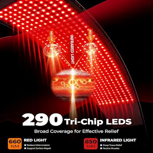 LTW Upgraded 290 LEDs Red Light Therapy Belt for Pain Relief, 49.5" x 9.5" - Image 3