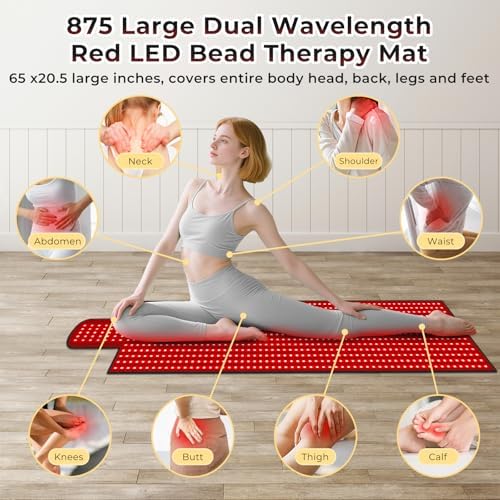 LITDUCK Body Red Light Therapy Mat, Eligible Red Light Therapy Blanket, 2in1 LEDs(660nm& 850nm), Premium Leather, Adjustable Timer & Intensity - Image 5