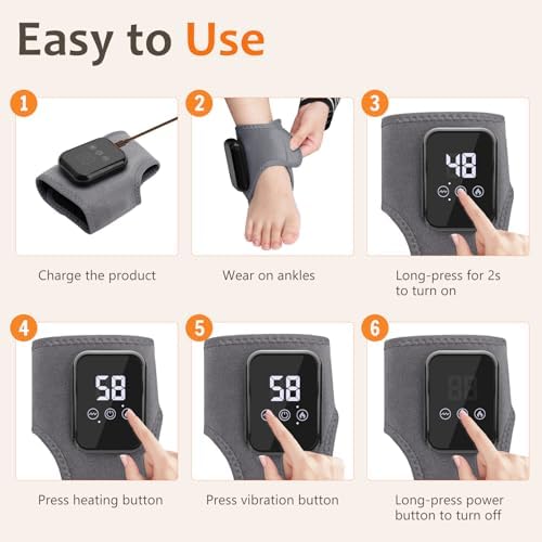 Foot Renew Massager for Neuropathy, 3-in-1 Cordless & Portable Foot and Ankle Massager for Heel, Arch & Ankle Relief, 3-Level Vibration & Heat, Green - Image 5