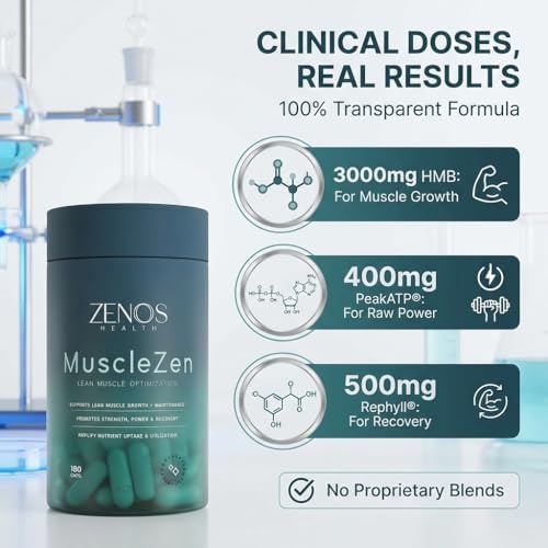 Zenos Health MuscleZen Muscle Builder for Men – ATP Supplements for Strength – Muscle Supplements for Super Recovery – Clear Muscle Support for Lean Muscle Growth - Made in USA, 180 Caps - Image 2