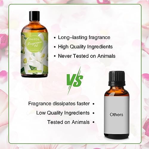 PHATOIL 3.38FL.OZ Orange Blossom Fragrance Oils for Aromatherapy, Essential Oils for Diffusers for Home, Perfect for Diffuser, DIY Candle and Soap Making, DIY Scented Products - 100ml - Image 5