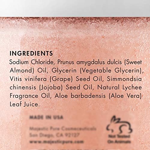 Majestic Pure Himalayan Salt Body Scrub with Lychee Oil, 10 Oz, 2-Pack - Image 2