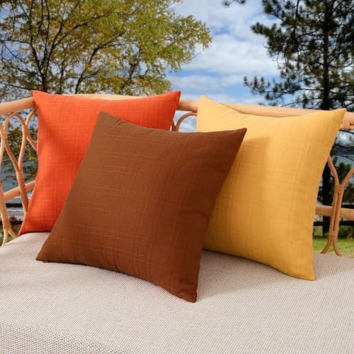Kevin Textile Outdoor Waterproof 26”x26” Pillow Covers 2 Pack, Burnt Orange - Image 6