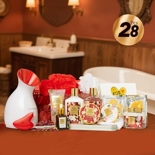 27Pcs Rose Spa Skin Care Gifts Set, Bath Set, Spa Gift Baskets for Women - Image 3