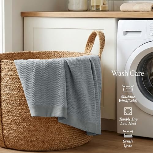 Threadmill Luxury 100% Cotton King Herringbone Blanket, Scottish Grey - Image 5