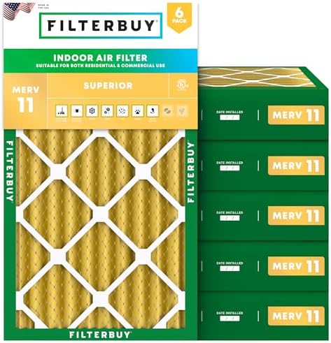 Filterbuy 16x24x4 Air Filter MERV 11 Pet & Allergy Defense (6-Pack) by Filterbuy