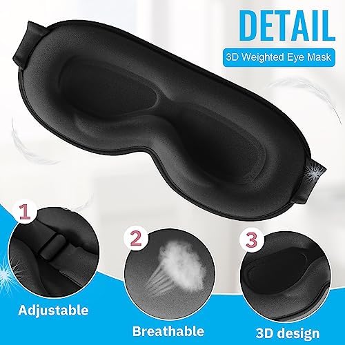 Sleep Mask for Lash Extensions, 3D Contoured Weighted Eye Cover - Image 5