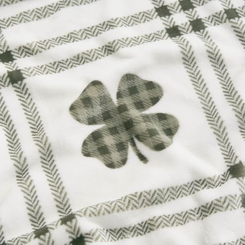 Lucky Brand 50" x 70" Plush Throw Blanket, Clover Gingham Plaid Sage Green Blanket for Sofa or Bed - Image 5