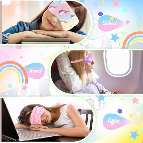 Cuffbow 6 Pack Fuzzy Sleep Masks Plush Eye Mask,Unicorn,Colorful - Image 5