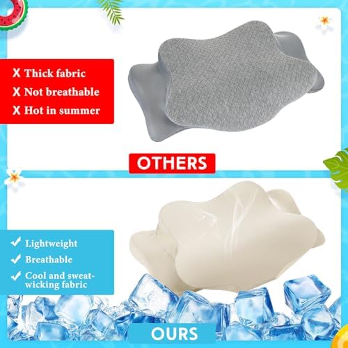 Hahafelt Cooling Cervical Neck Pillowcase,Beige,Queen Size - Image 3