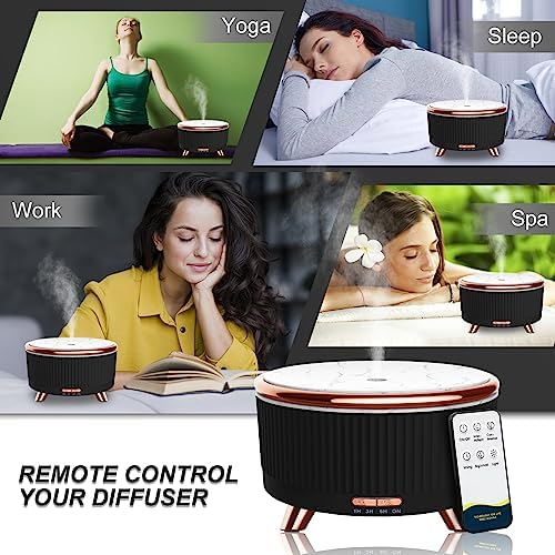 Diffusers for Essential Oils Large Room, 500ml Aromatherapy Diffuser Cool Mist Humidifier with Remote Control,7 Colors Lights & 4 Mist Mode Waterless Auto Off for Women Office Home - Image 5