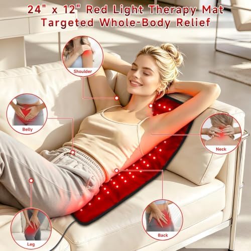 Red Light Therapy Mat for Body, FSA&HSA Red Light Pad, 24" x 12",Black - Image 2