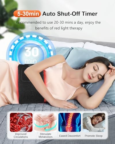 Red Light Therapy for Body, Infrared Red Light Therapy Pad with 660nm Redlight & 850nm Infrared Light Therapy Belt for Back Neck Shoulder - Image 3