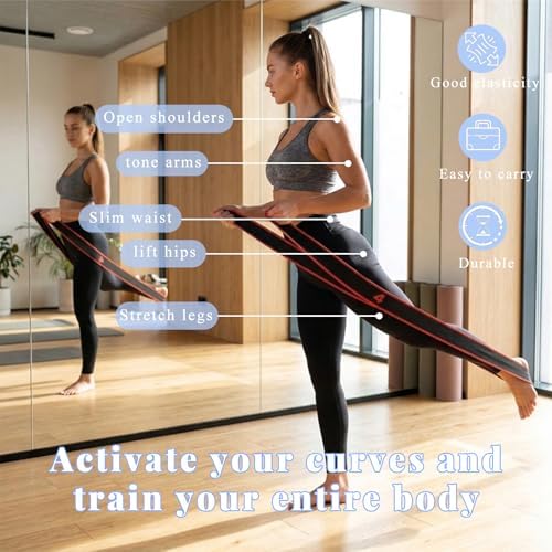 Fitness Resistance Band for Stretching and Yoga, 8-Section Elastic Stretch Strap with Numbered Markings, Adjustable Training Band for Pilates, Flexibility, Home Gym Workout - Image 2