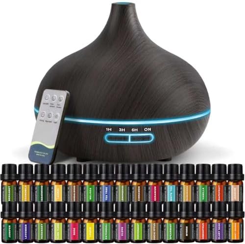 SACATR 550ml Oil Diffuser with 30x5ml Aromatherapy Grade Essential Oils by SACATR