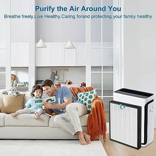 Vital 100S Replacement Filter Compatible for Levoit Vital 100S&Vital 100S-P, Particle Filter&Smoke Odor Activated Carbon Filter for Home Living Room Bedroom, Vital 100S-RF(LRF-V102-WUS), White, 2Pack - Image 7