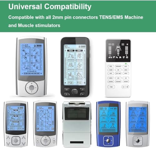 TENS Unit Electrode Pads Assorted Sizes Pack for Multiple Pain Relief, Multiple Sizes TENS Unit Pads, 3rd Gen Reusable Self-Stick, Compatible with 7000 & AUVON TENS, 2 mm Pin Connector - 20Pcs - Image 6