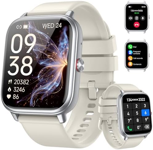 Smart Watch Fitness Tracker for Men Women, Answer/Make Call, 1000 mAh Battery, 120+ Sport Modes, Step Counter, Sleep Monitor Fitness Watch, Smartwatch for Android iPhone iOS (Starlight) by Unknown