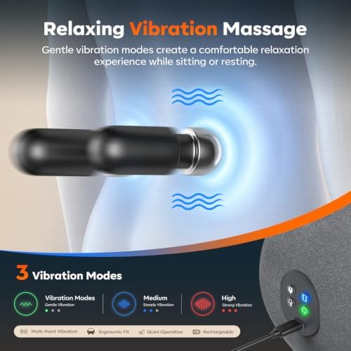 Smooth Triple Fusion Lumbar Back Massager – 3-in-1 Rechargeable Cordless Pillow: Heat, Vibration & Traction – Deep Tissue Pain Relief & Relaxation for Home & Office – Gift Idea - Image 3