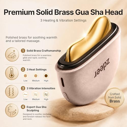 ZDEER GS5 Electric Heated Gua Sha Kit, Red Light Face Massager Tool, Pink - Image 5