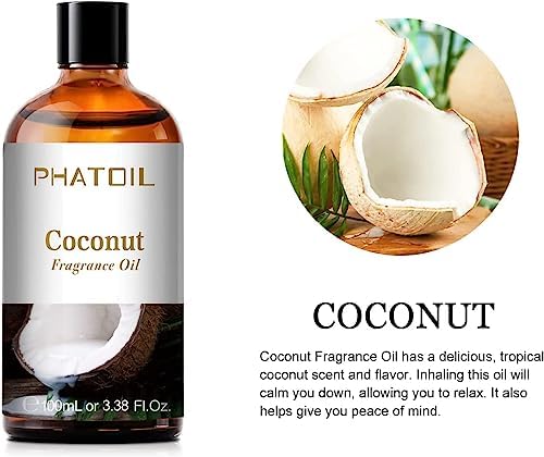 PHATOIL Coconut Fragrance Oil for Diffuser Aromatherapy 3.38FL.OZ - Image 2