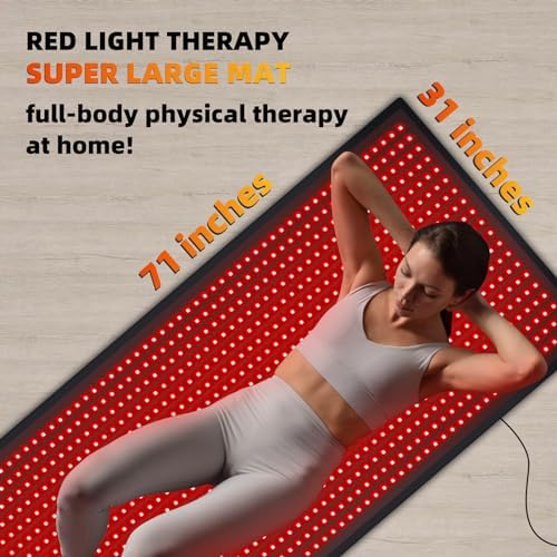 Red Light Therapy Mat Full Body, 71"x31" Red Light Blanket Infrared Light Therapy Heating Pad Super Large 1280 LEDs 660nm&850nm for Whole Body Pain Relief, Body Relax, Energy Recovery, Joint Repair - Image 3