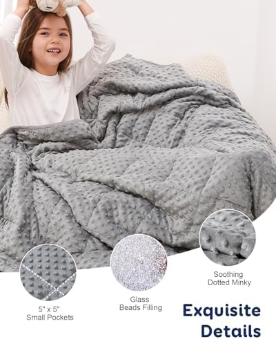 Kivik 7lbs Weighted Blanket, Cooling Soft Minky Dot Heavy Blankets, 41"x60" - Image 4