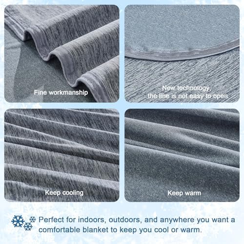 CHOSHOME Cooling Blanket for Hot Sleepers Lightweight Summer Cold Thin Blankets for Sleeping, Hot Flashes Night Sweats, Soft Blanket for Bed, King Size, Navy Blue - Image 5
