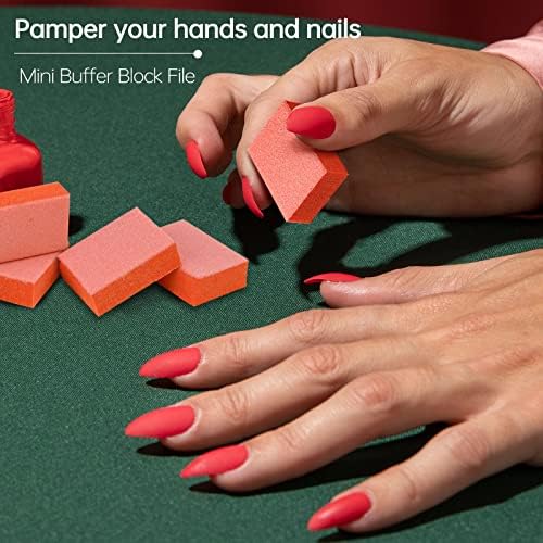MARYTON Nail Buffer Mini Block Files, 80/100 Grit, Orange, 130 PCS - Image 5