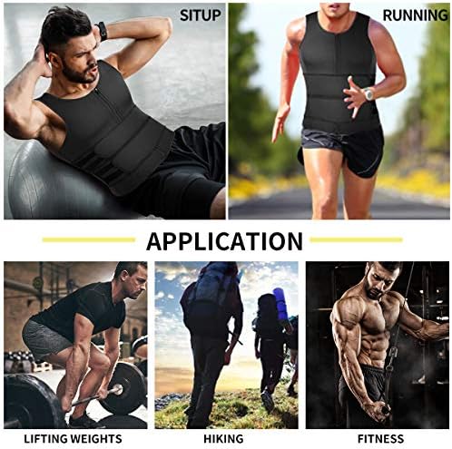 SHAPERIN Men Neoprene Sauna Zipper Waist Trainer Vest Tank Top Trimmer Body Shaper - Image 5