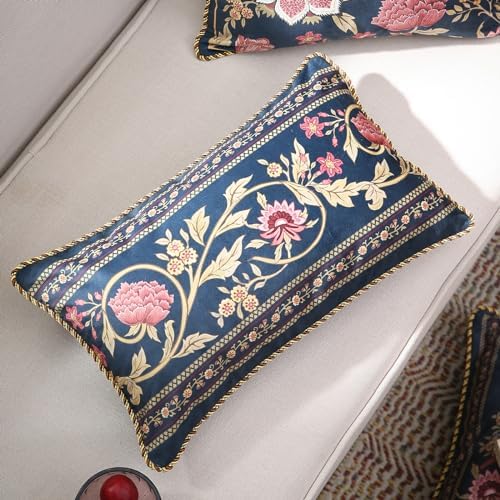 patdrea Designer Velvet Throw Pillow Cover,Set of 2,12"x20"-OldgardenC - Image 2