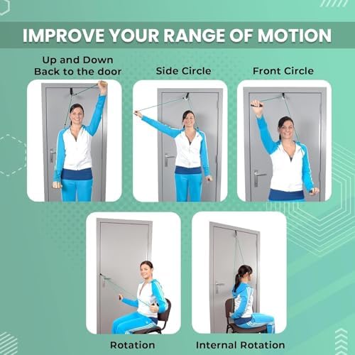 AARAM Pulley with Rope and Door Strap, Easy to Use Exercise Equipment for Frozen Shoulder and Hand/Arm Exercise Material Nylon Plastic, Smooth Action Pulley - Image 3