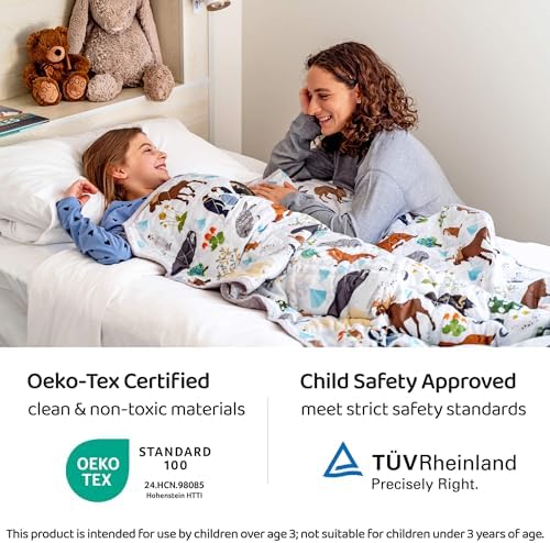 Aricove Kids Weighted Blanket, 5 lb, 36x48 inches, Small Size, Soft Cotton, Machine Washable, Grey/Snow Animals - Image 4