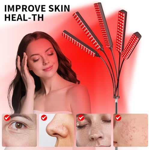 Red Light Therapy for Face Body, 5 Heads Red Infrared Light Therapy Device, 7Colors Full Body Red Light Therapy Devices, 660nm and 850nm Near Infrared for Face,Muscle,Body,Skin - Image 3