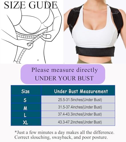 Posture Corrector for Women & Men Adjustable Lightweight Upper Back Brace Support Improve Posture Support Belt for Scoliosis Pain Relief From Shoulder Back Correct Hunchback（Black,X-Large） - Image 7