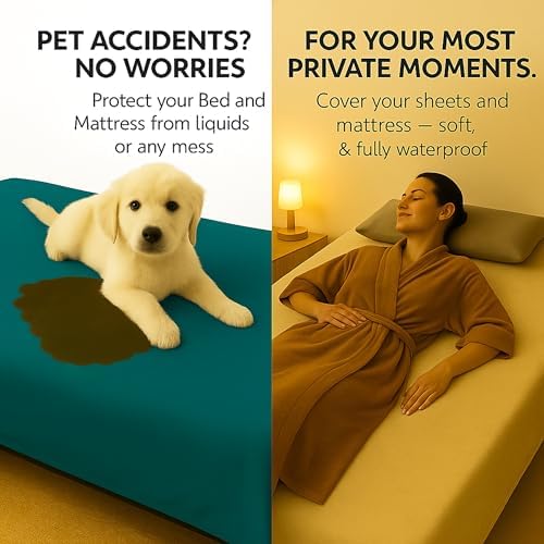 Waterproof Blanket for Bed & Couch Protection, Blue/Beige, 50"x60" - Image 3